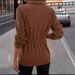 Corduroy Collar Jacket For Women – Slim-Fit Workwear Style Coat With Multiple Pockets (Dark Brown, S/M/L/Xl)_ecoleips.com