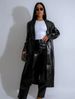 New Product Fashion European-USA Style (Black/Gold) Women High Waist Embossing Personalized Crocodile Pattern Sexy Tight Leather Pants_ecoleips.com