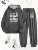 Women's Autumn And Winter Casual Fashion Letter Pattern Printed Thick Fleece Warm Hooded Sweatshirt+sports Pants Set-723_ecoleips.com