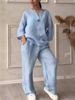 2026 Fashion European And American Women's Wear Comfortable Loose Top Wide Leg Pants Casual Cotton And Hemp Set_ecoleips.com