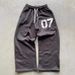Unisex Letter Print Sweatpants - Elastic Waist Loose Fit Joggers For Men & Women, Trendy Streetwear Fashion_ecoleips.com