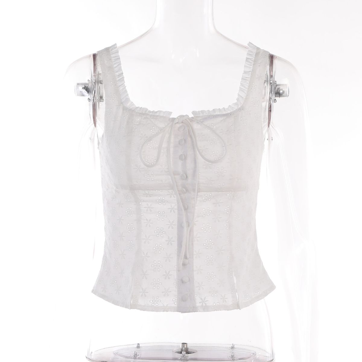Aria Basics Aria Basics YL23278 Jacquard Lace Vintage Camisole 2026 European And American Summer Country Style Versatile Hot Girl Tank Top For_ecoleips.com