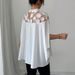 Women's Oversized Batwing Sleeve Blouse - Breathable Mesh Shoulder Cutout Top For Office & Vacation - White Boho Chic Shirt With Asymmetrical Hem_ecoleips.com