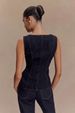 K Women's Button Up High Waisted Denim Top And Pants Set_ecoleips.com