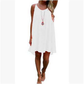 Spaghetti Strap Dress With Mesh Patchwork And Backless Chiffon Design_ecoleips.com
