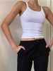 Casual White Sleeveless Cotton Cami Top Women Fashion Ribbed Crop Top Tees Ladies Basic Fitness Camisole Summer 2023_ecoleips.com
