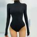 Autumn And Winter Long Sleeved Bottomed Shirt Design Sense Jumpsuit Sexy Spicy Girl Wearing High Necked Threaded T-shirt_ecoleips.com