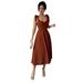 Elegant Women's Solid Color Suspender Long Dress Spring/Summer New Arrivals Independent Website European And American Style_ecoleips.com