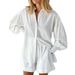 Women's Clothing Shirt Jacquard Puff Sleeve Temperament Top Shorts Commuter Design Casual Suit_ecoleips.com
