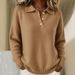 Autumn And Winter Loose And Lazy Wind, Soft And Waxy Women's Lapel Polo Shirt Long Sleeve Button Fur_ecoleips.com