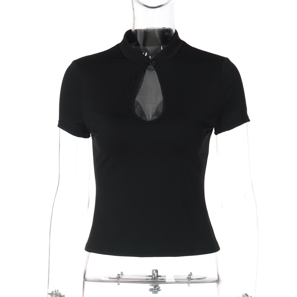 European And American Best-Selling Women's Clothing 2026 Spring New Fashion Sexy Hollow Out Front Button Solid Color_ecoleips.com