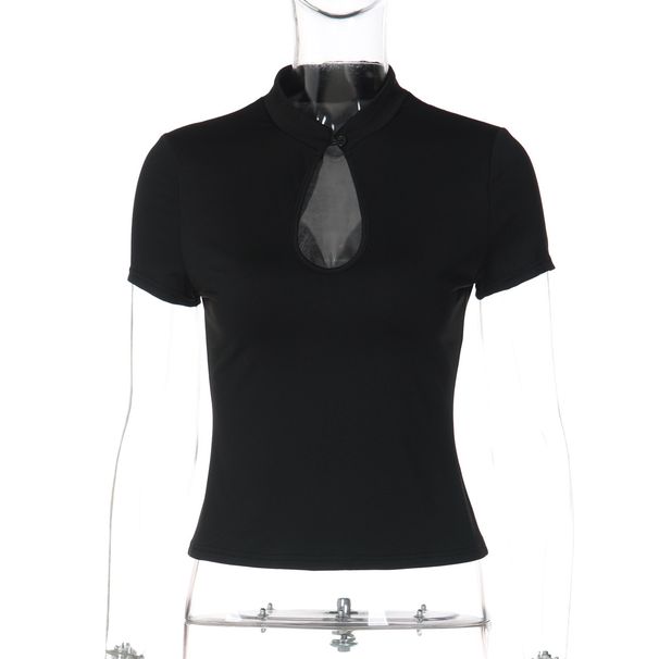 European And American Best-Selling Women's Clothing 2026 Spring New Fashion Sexy Hollow Out Front Button Solid Color_ecoleips.com