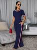 Women's Clothing American Style Solid Color Casual Suit Spring Summer Two Piece Set Color Block Striped Wide Leg Pants Fashionable Comfortable_ecoleips.com