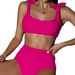 Women's Clothing Women's Sexy Solid Color European American Style Swimsuit Lace-Up Two-Piece Bikini Set Beach Swimwear_ecoleips.com