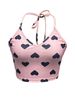 2025 Summer New European And American Cross-Border Valentine's Day Women's Heart Hanging Neck Tie-Up Crop Top Sexy_ecoleips.com