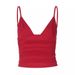 INS Fashion Street Sexy V-Neck Solid Color Crop Top Versatile Slim Fit European And American Style Small_ecoleips.com