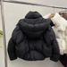 Women's Short Puffer Jacket With Hood - 2024 Winter Fashion Thickened Cotton Coat In Loose Fit (Cream, Black, Brown, Burgundy)_ecoleips.com