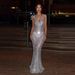 Women's Clothing Celebrity New Wholesale Women's Dress Halter Neck Backless Luminous Cloth Deep V Sexy Evening Dress_ecoleips.com