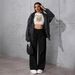 Women's High Waist Wide Leg Jeans - Vintage Washed Black Straight Loose Fit Trousers, Slimming Staple For Casual & Streetwear_ecoleips.com