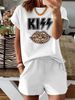 Women’s 2 Piece Outfit Set – Oversized Graphic T-Shirt And Biker Shorts Matching Set, Casual Summer Lounge Tracksuit For Daily Wear-314_ecoleips.com