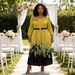 Elegant Pleated Floral Dress V Neck Lantern Sleeve Slim Fit plus Size Women's European American Style Printed Dress_ecoleips.com