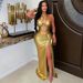 Women's Sexy Backless Bodycon Midi Dress With Lace-Up Detail, V-Neck Sleeveless Bandage Style Dress For Evening Party_ecoleips.com