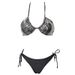 Women Solid Black Halter Triangle Bikini Set Side Tie Cheeky Two Piece Swimsuit Summer Beach Bathing Suit_ecoleips.com
