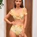 Women's Butterfly Swimsuit Backless Two Piece Printed One Piece Sexy Beach Resort Suit_ecoleips.com