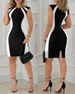 2023 Summer New European And American Style Women's Fashion Round Neck Printed Sleeveless Contrast Color Zipper Sexy_ecoleips.com