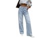 Women's High-Waisted Wide-Leg Jeans – Vintage Washed Flowy Denim Pants For Effortless Boho Chic_ecoleips.com