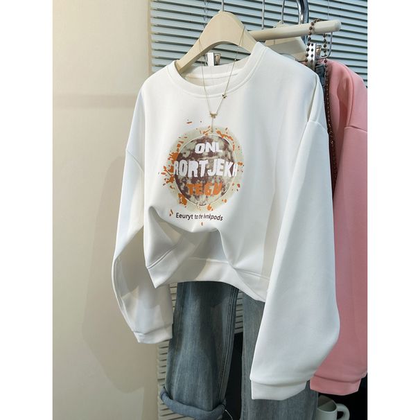 Real Shot Of Foreign Trade Women's Crew Neck Sweatshirt Without Hood, Spring And Autumn Thin Version, Plus Size, Loose_ecoleips.com