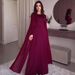 Modest Abaya Dress Long Sleeve Shawl Dress Fashion Chain Design Autumn Court Style Clothing_ecoleips.com