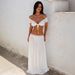 Pure Gentle 2025 Cross-Border European And American Summer Fashion Lace Trim Split Sexy Solid Color Long Dress_ecoleips.com