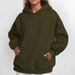 Voya Women's Fashion Sports Loose Long Sleeved Hooded Sweatshirt With Multiple Colors To Choose From_ecoleips.com