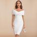 2025 Women's Summer High End Party Celebrity Off The Shoulder Sexy Wrapped Hip Bandage Dress_ecoleips.com