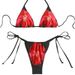 Women's Clothing High Waist Bikinis, Fixed Edition Printed Three Point Sexy Swimsuits_ecoleips.com