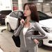 Autumn Quick-dry Yoga Jacket, Black Stand-up Collar, Slim-fit Casual Suit, Striped Korean-style Long-sleeve,_ecoleips.com