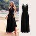 Beach High-end Niche Long Dress, Often Worn French Backless Sexy Big Swing Dress_ecoleips.com