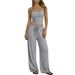Women's Clothing Women's Spring Summer Casual Wide Leg Pants Set Style Cropped Trousers Camisole Lazy Style_ecoleips.com