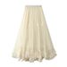 Swing Design Mesh Skirt New High Waist Slimming Puffy Skirt Drape Temperament_ecoleips.com