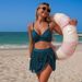 Women's High-Waisted Mesh Bikini Two-Piece Swimsuit Sexy Cross-Over Design European American Style_ecoleips.com