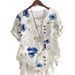 2025 Summer Retro Fashion Printed Loose Casual Shirt Top, Suitable For Casual Or Vacation Ladies' Beachwear_ecoleips.com