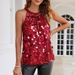 Women's Clothing New Women's Suspender Sequin Vest Sleeveless Shiny Top_ecoleips.com