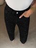 Women's High-Waisted Straight-Leg Rhinestone Jeans – Stretch Denim Pants For A Glam Look (Light Blue/Black/Charcoal/Navy/Brown/Gray, S-XXXL)_ecoleips.com