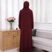 Women's Clothing Modest Abaya Dress Elegant Plus Size Abaya Dress – Embellished Muslim Evening Gown With Flared Sleeves (Polyester & Rhinestone)_ecoleips.com