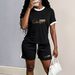 Women's Color Block Print Shorts Set - Summer Casual Two-Piece Outfit-A1_ecoleips.com
