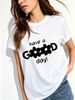 Women's Oversized T-Shirt Have A Good Day Floral Letter Slogan Graphic Casual Loose Short Sleeve Top_ecoleips.com
