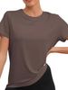 Women's Casual Solid Color T-Shirt round Neck Short Sleeve Spring Summer Fashion European American Style Top_ecoleips.com