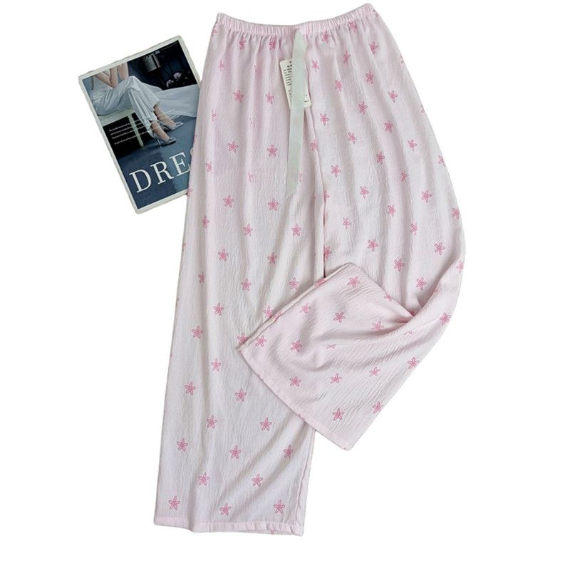 Summer Pajamas Pants Sweet Printed Women Sleepwear Pijama Pant Casual Home Clothes Thin Spring Fall Nightwear Trousers_ecoleips.com