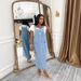 Women's Denim Overalls Dress Single Row Button Knee-Length Strap Jumpsuit Casual A-Line Jumper For Summer_ecoleips.com